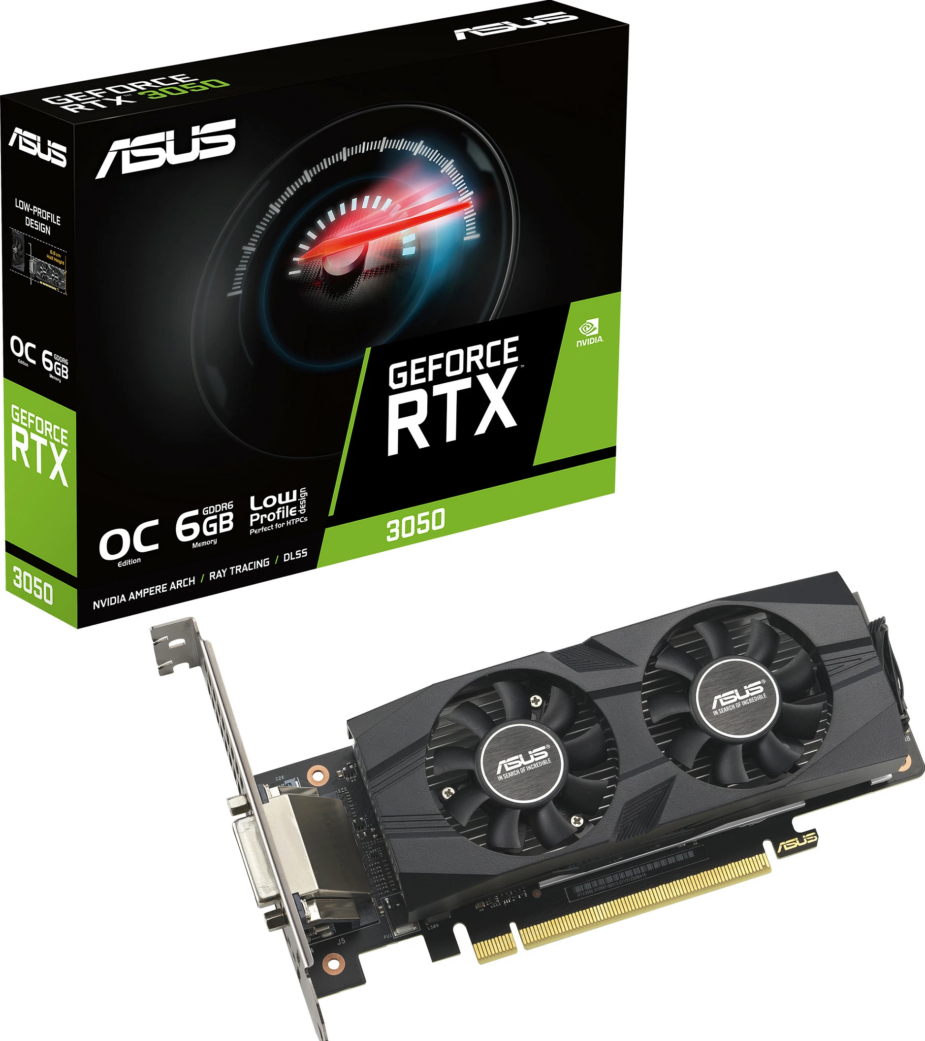 Kartelë grafike ASUS GeForce RTX 3050 LP BRK OC Edition, 6 GB, GDDR6, PCI Express 4.0, e zezë