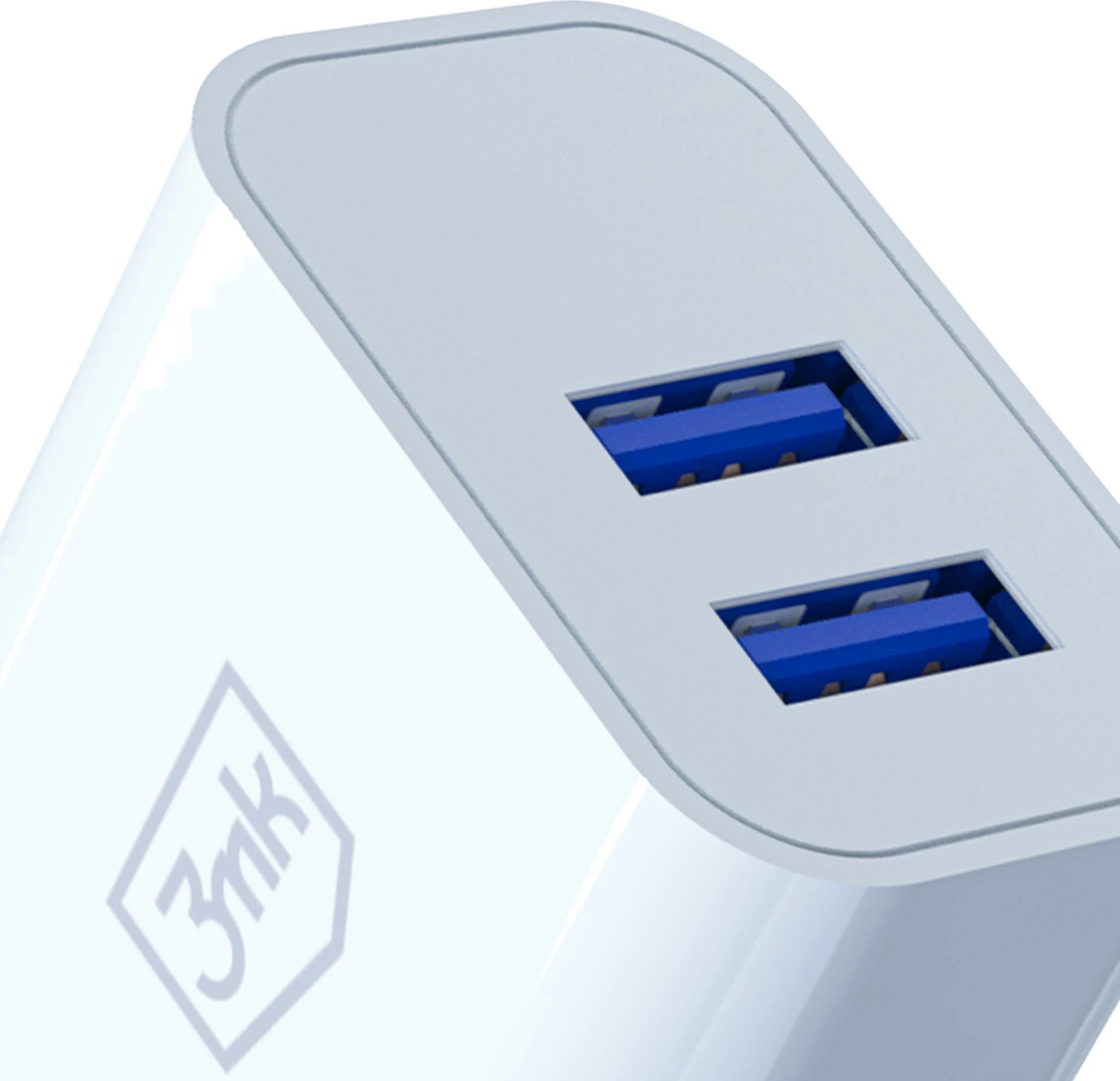 Karikues muri 3mk FlowPower 10W 2x USB-A 2.4A, i bardhë, 1 copë
