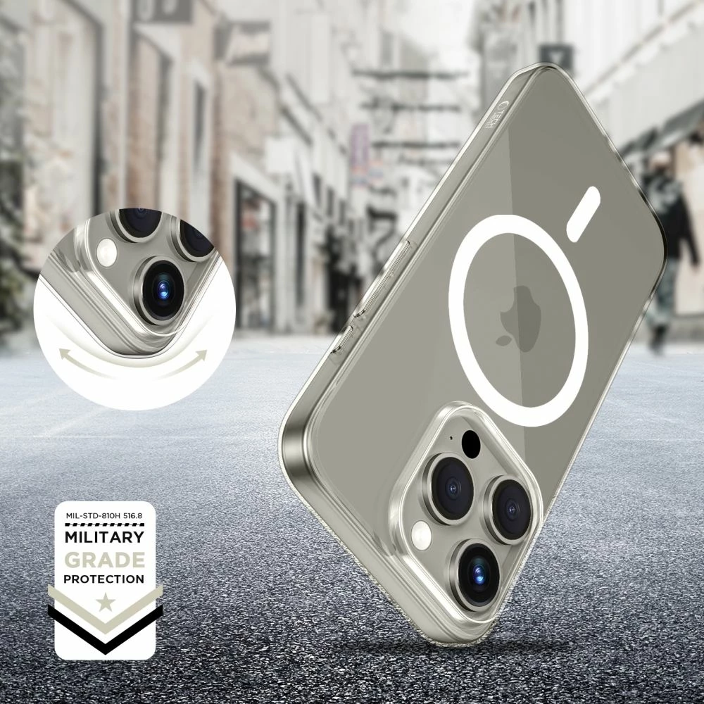 Mbështjellës Tech-Protect FlexAir MagSafe për iPhone 15 Pro, Transparent