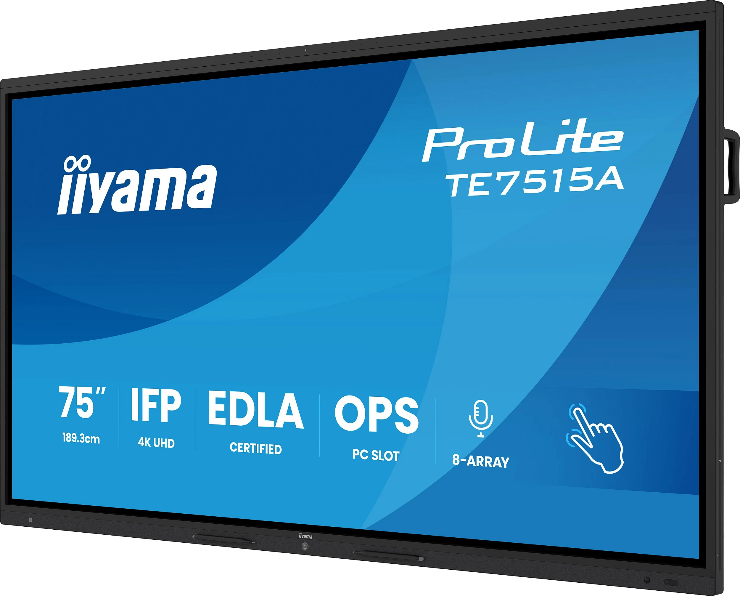 Ekran interaktiv iiyama ProLite TE7515A-B2AG, 75", 4K UHD, Anti-Glare, Bluetooth, i zi