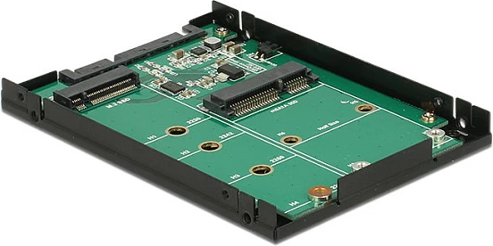 Adapter SATA DeLOCK 62866 për SSD M.2 SATA/mSATA, 6 Gbit/s, zi/jeshile