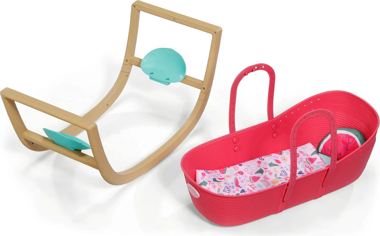 Krevat për kukulla Zapf Creation BABY born Pinplay Bassinet 3 në 1, me lëkundje, shumëngjyrësh