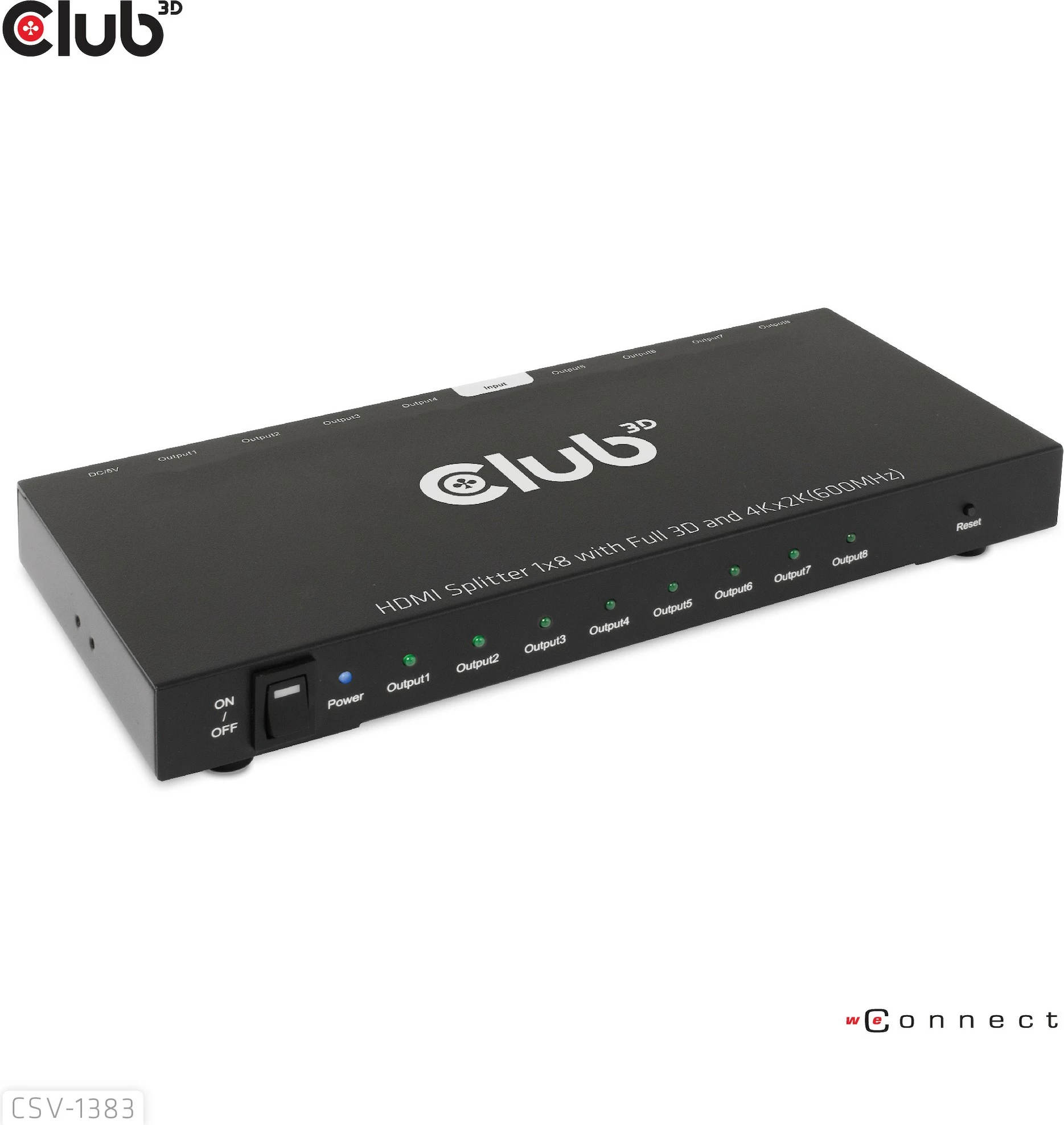 Splitter HDMI Club3D CSV-1383, 8 dalje, 4K60Hz, i zi