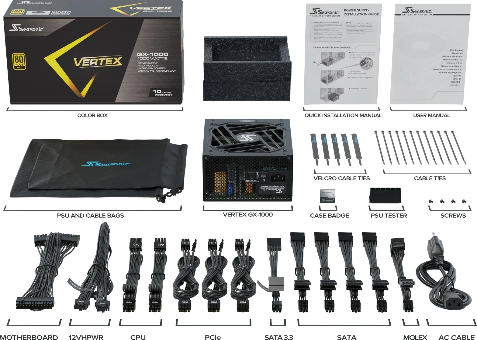 Furnizues energjie Seasonic VERTEX GX-1000, 1000 W, 80 PLUS Gold