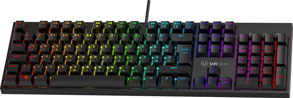 Tastierë mekanike RGB UVI Greed V2, Brown switch, 105 taste, UK layout SLO/CRO