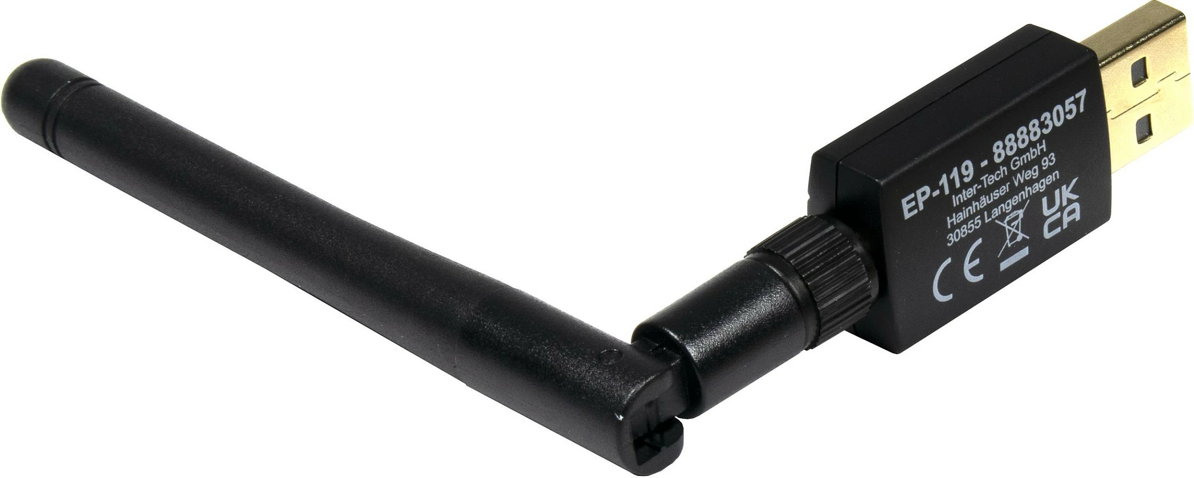 Adapter USB Wi-Fi Inter-Tech Argus EP-119, Wi-Fi 5, Bluetooth 4.2, me antenë, i zi