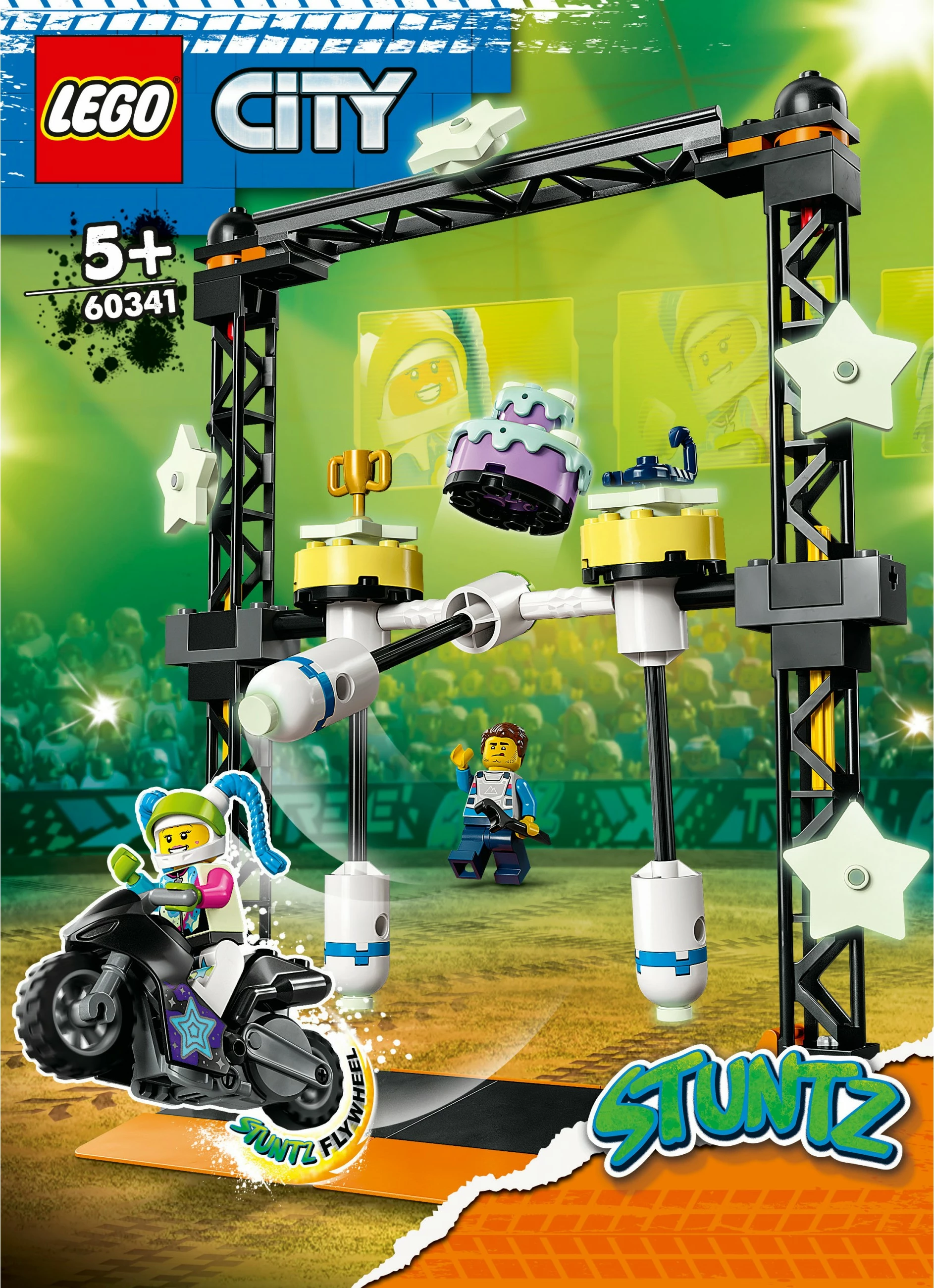 Set ndërtimi LEGO City The Knockdown Stunt Challenge, 117 pjesë, plastikë, shumëngjyrësh