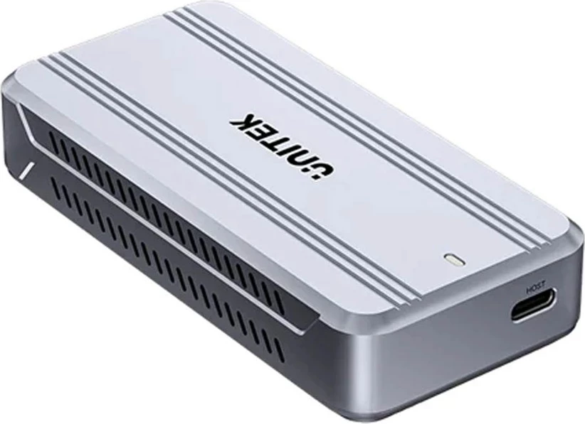 Kasë UNITEK S1242AGY01-EU për SSD M.2 NVMe, USB4 40Gbps, me ftohje, Argjend
