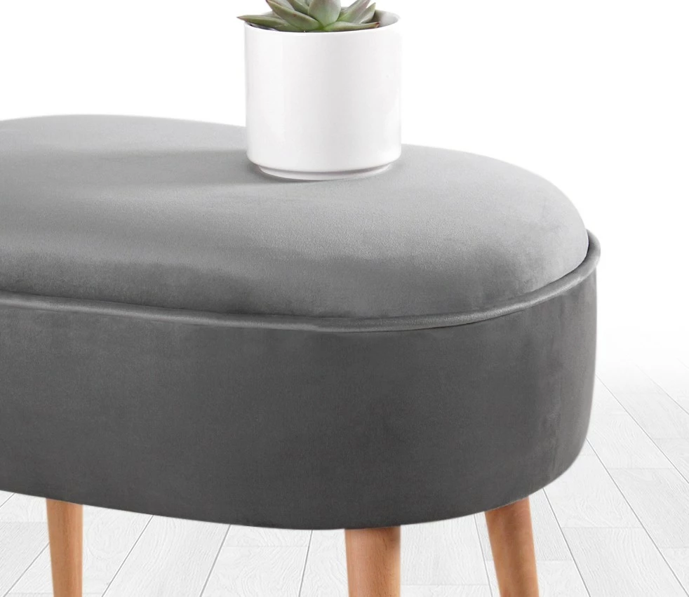 Puf Atelier del Sofa, kadife, ngjyrë gri