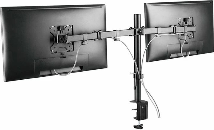 Mbajtës tavoline për dy monitorë Neomounts FPMA-D550DBLACK, i zi