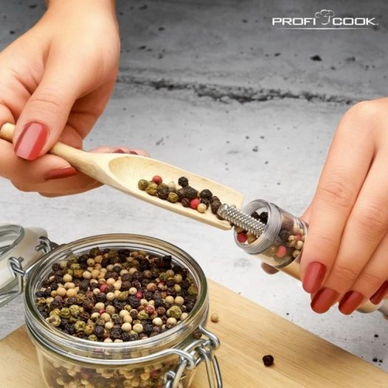 Mulli kripë dhe piper PROFICOOK PC-PSM 1160, argjendtë, set 2 copë