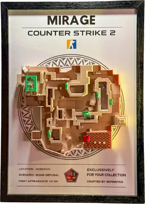 Kornizë CS2/CS:GO - 3D Map Mirage