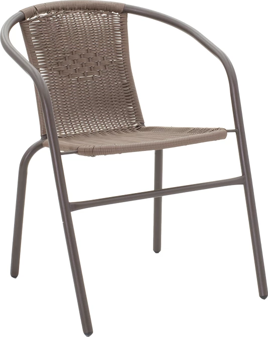 Set tavoline me karrige Obbi-Watson, 3 copë, metal-pe rattan, ngjyrë kafe, 60x60x70cm