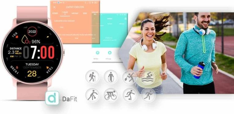 Smartwatch Giewont për femra, rozë