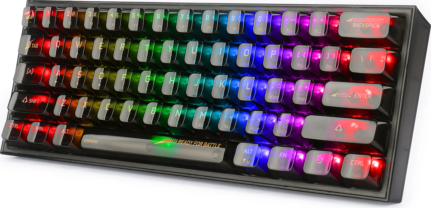 Tastierë mekanike Redragon Fizz K617CTB-RGB 60% 61 tasta USB-C RGB Blue switch, zezë transparente