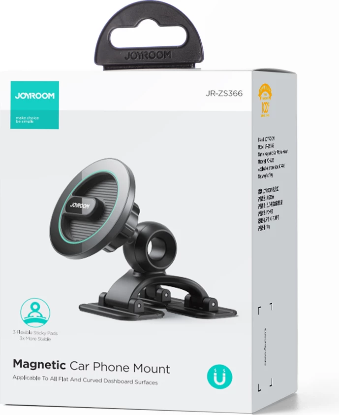 Mbajtës magnetik telefoni Joyroom JR-ZS366 për pult makine, i zi