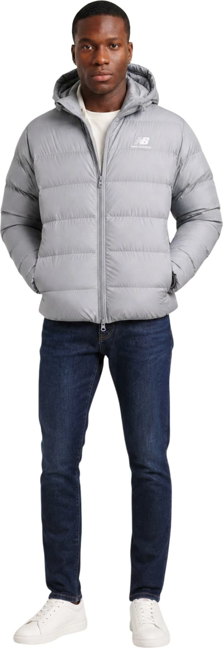 Jakne puffer për meshkuj New Balance MJ62G17OYST, gri [Madhësia: M]