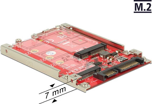 Konvertues SATA në M.2/mSATA DeLOCK 62859, SATA 3.0, i brendshëm, 70 mm, i gjelbër