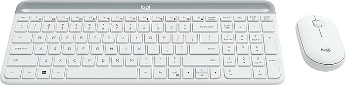 Tastierë dhe Maus Logitech Slim Wireless Combo MK470, Full-size, Wireless, RF, QWERTY, Bardhë