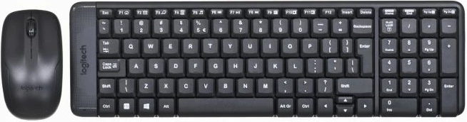 Set tastierë + maus wireless Logitech MK220, QWERTY, RF 2.4 GHz, USB receiver, e zezë