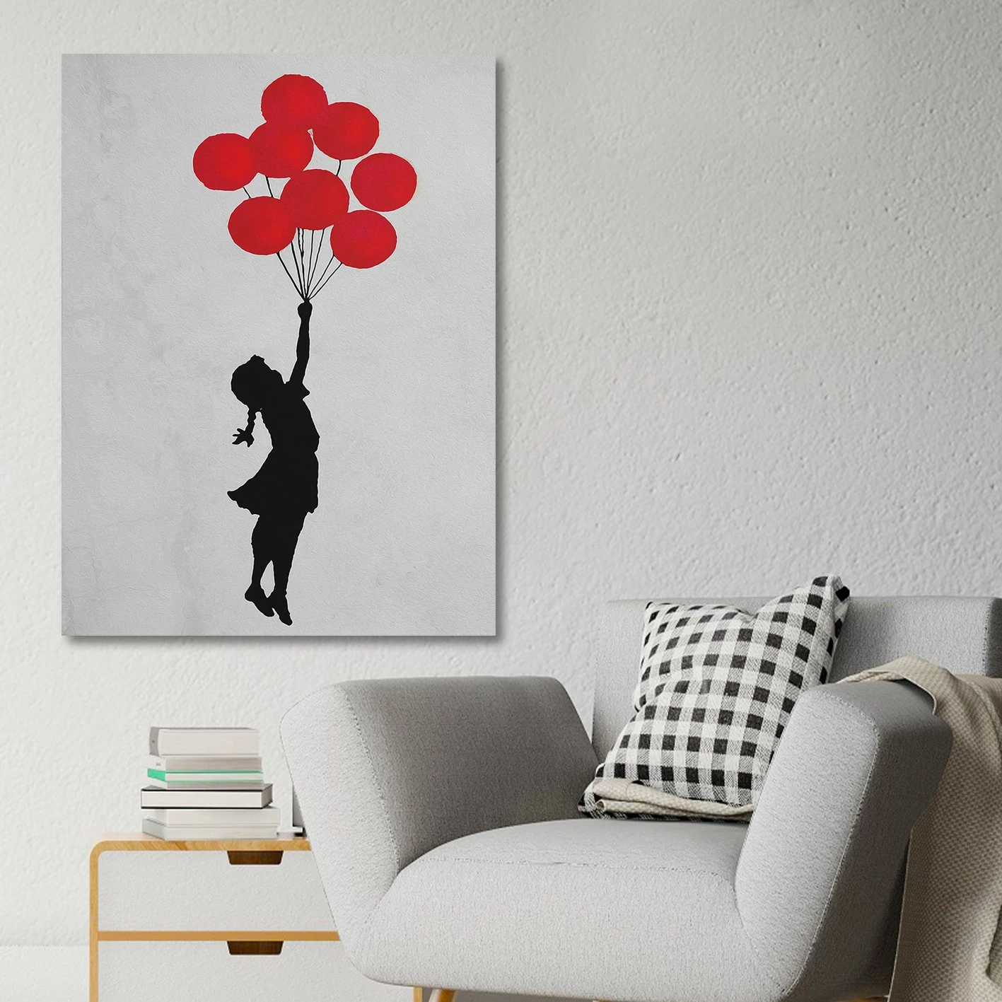 Pikturë dekorative në kanavacë, Banksy, shumëngjyrëshe, 50x70cm, me kornizë druri