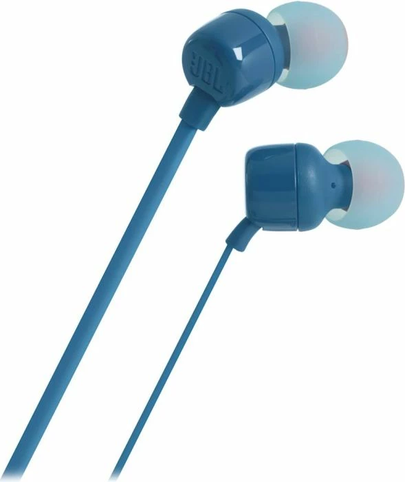 Kufje in-ear JBL Tune 110 (JBLT110BLU), me mikrofon, 3.5 mm, me kabllo flat, blu