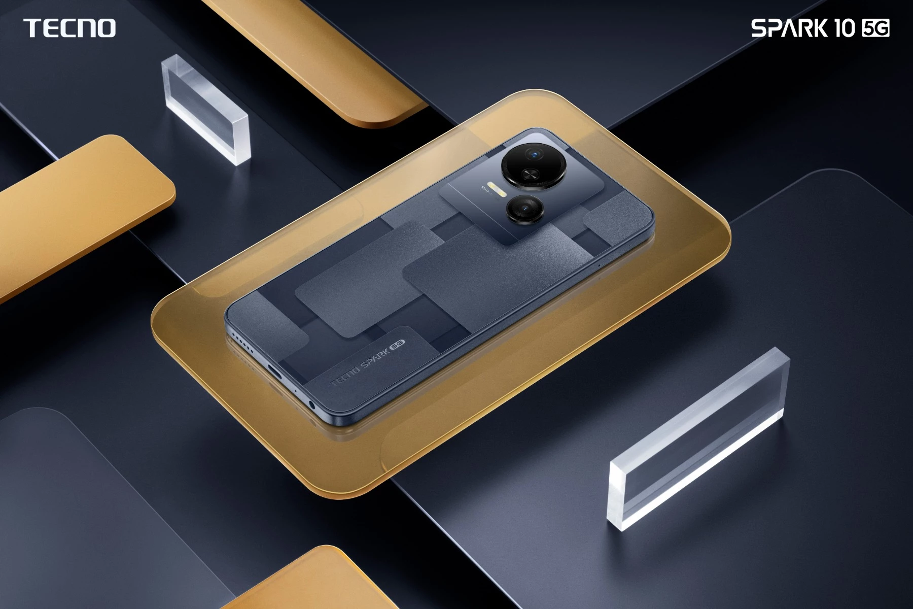 Celular TECNO Spark 10 5G 4GB/64GB 6.56\" 90Hz, Meta Black