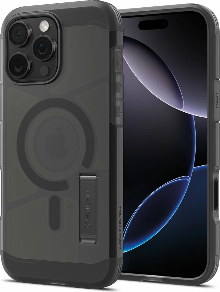 Mbështjellës Spigen Tough Armor T Mag për iPhone 16 Pro, MagSafe, zi