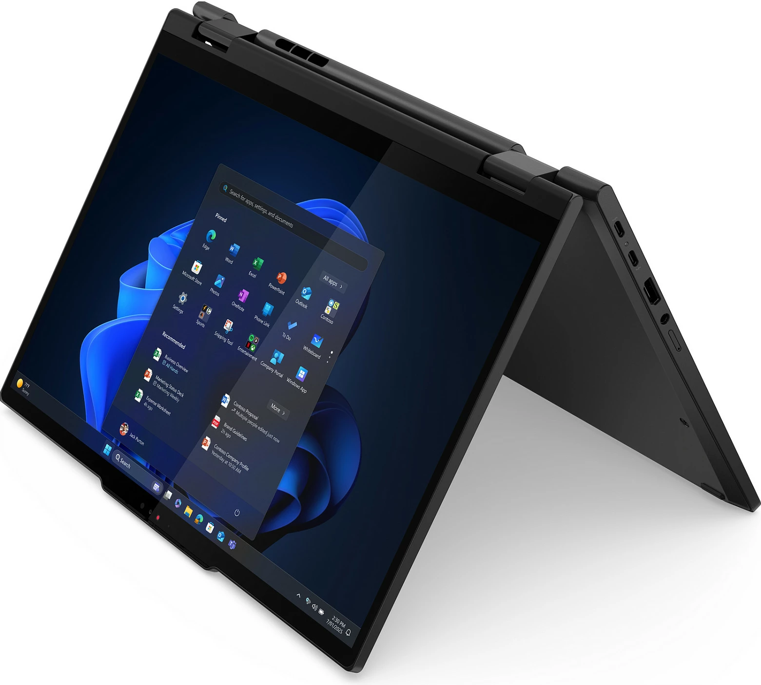 Laptop Lenovo ThinkPad T14s 2-in-1 G1 21R3, Core Ultra 7 255U, 32GB RAM, 1TB SSD, 14" Touch, LTE 5G, Windows 11 Pro, i zi
