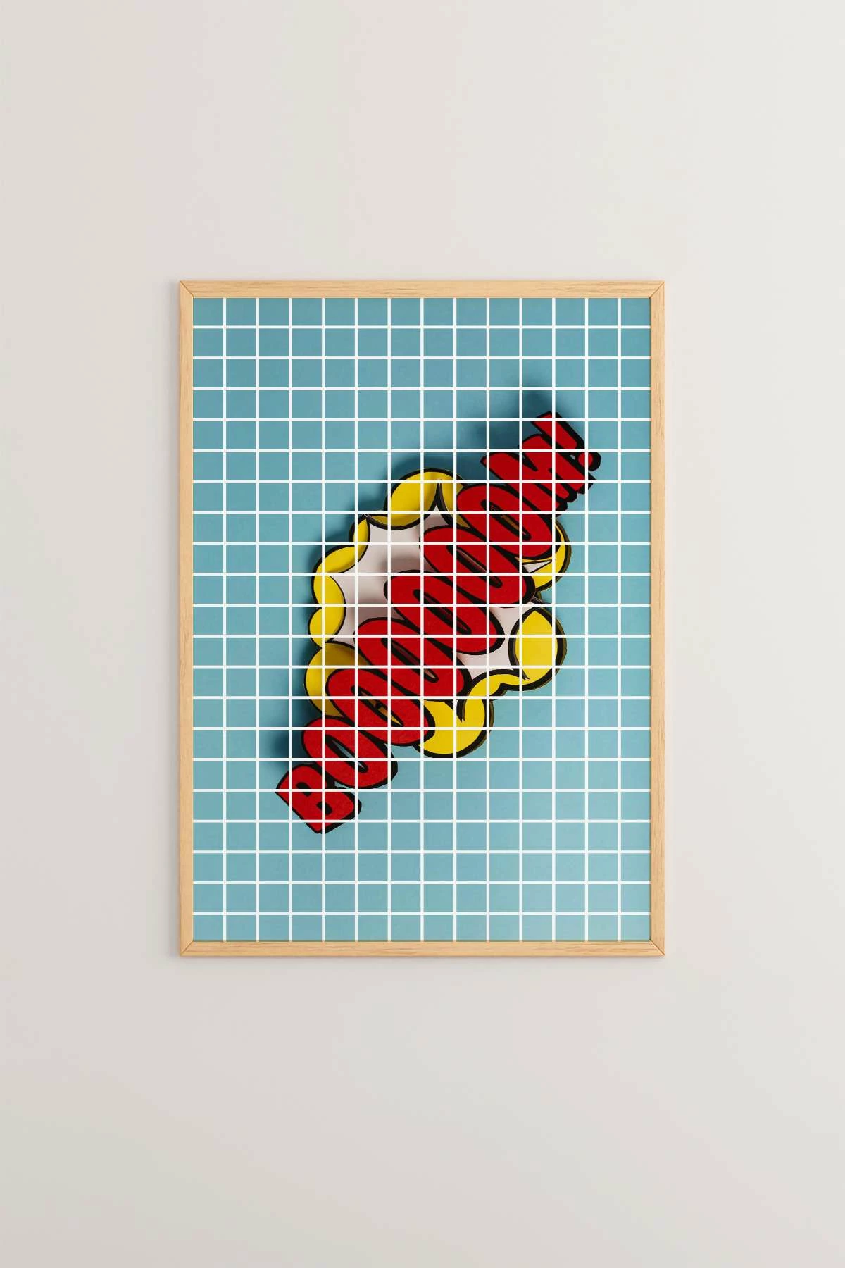 Pikturë dekorative me kornizë, Wallity Popkare8, shumëngjyrëshe, 33x48cm
