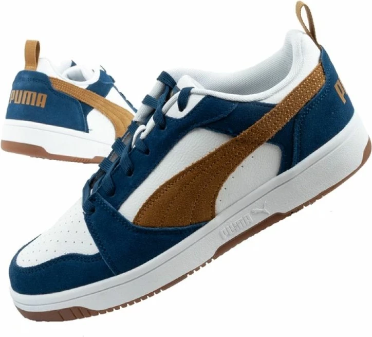 Atlete për meshkuj Puma Rebound v6, të bardha/navy/kafe