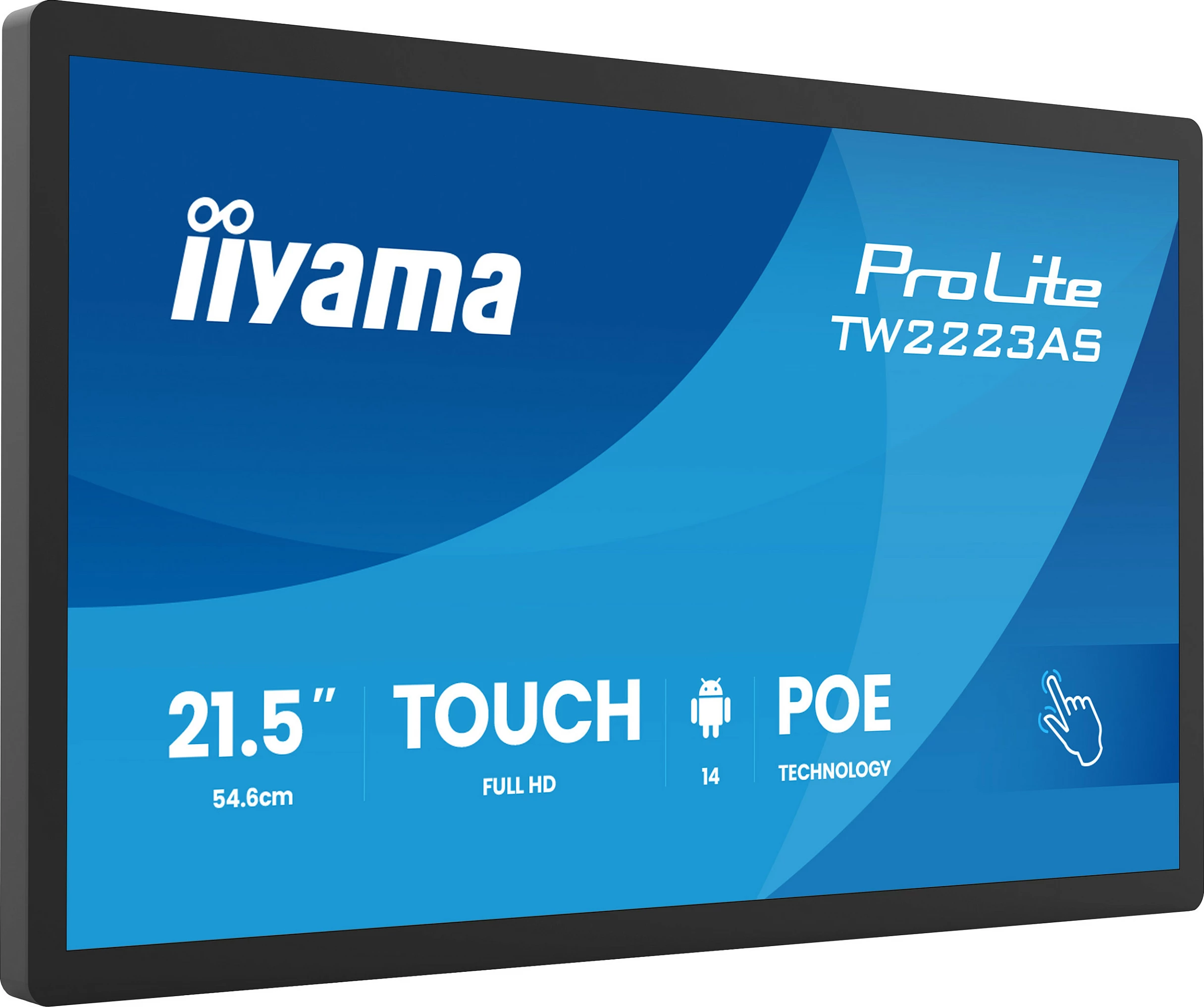 Monitor Touch iiyama ProLite TW2223AS-B3P, 21.5", Full HD, USB-C, Android, i zi