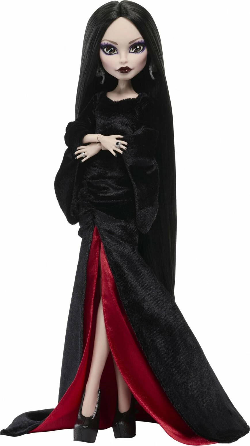 Kukull koleksionuese Mattel Monster High x Wednesday Morticia Addams JLK99, e zezë/kuqe