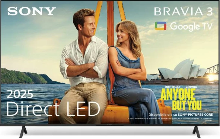 Televizor LCD Direct LED, Sony BRAVIA 3 K43S35BP (K43S35BP.CEI), 43", Google TV, i zi