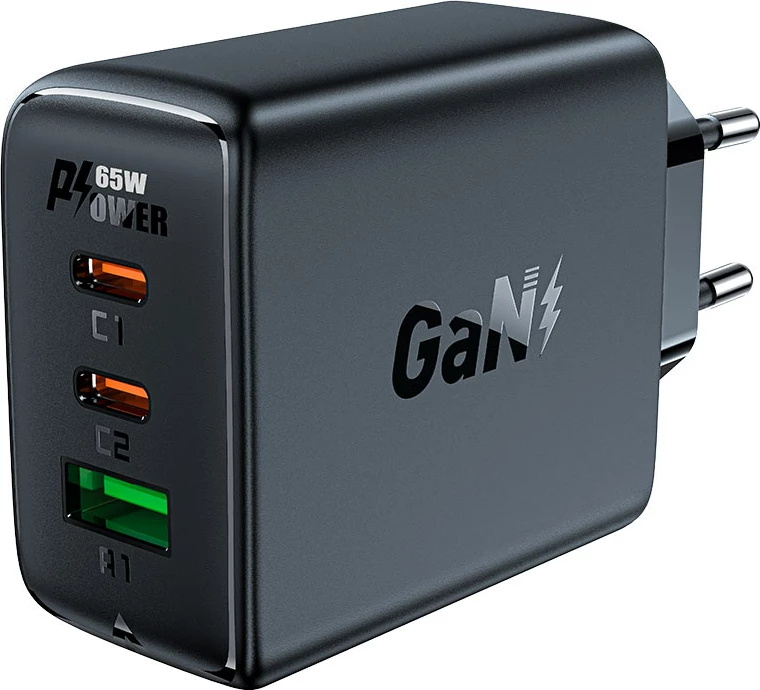 Karikues i shpejtë murit Acefast A41, 65W, 2x USB-C / USB-A, i bardhë