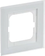 Kornizë mbulese BUSCH-JAEGER BJ 1721-280, 1-fishe, Busch-axcent, 91x91 mm, e bardhë (white glass)