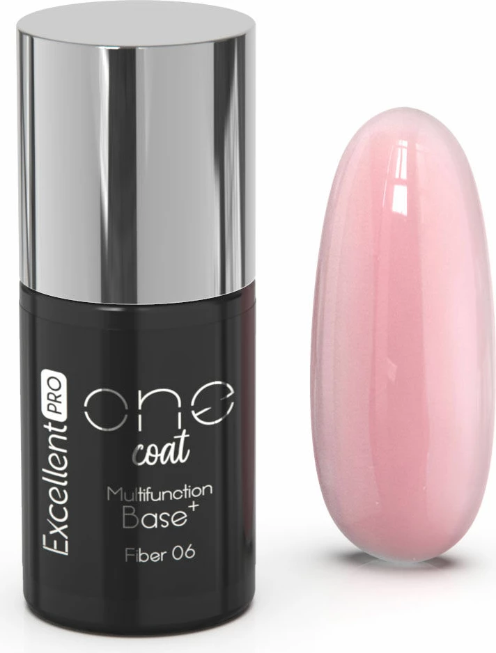Bazë hibride për thonj Excellent PRO One Coat Multifunction Fiber Base Just Peachy 7g për femra