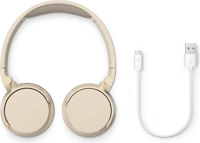Kufje wireless Philips TAH3209BG/00, Bluetooth 5.3, 25h bateri, USB-C, bezhë