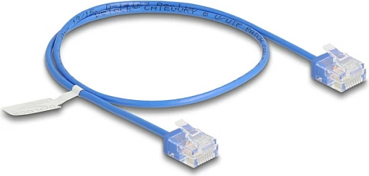Kabllo rrjeti DeLOCK RJ45 Cat6 UTP Ultra Slim 0.5 m, e kaltër