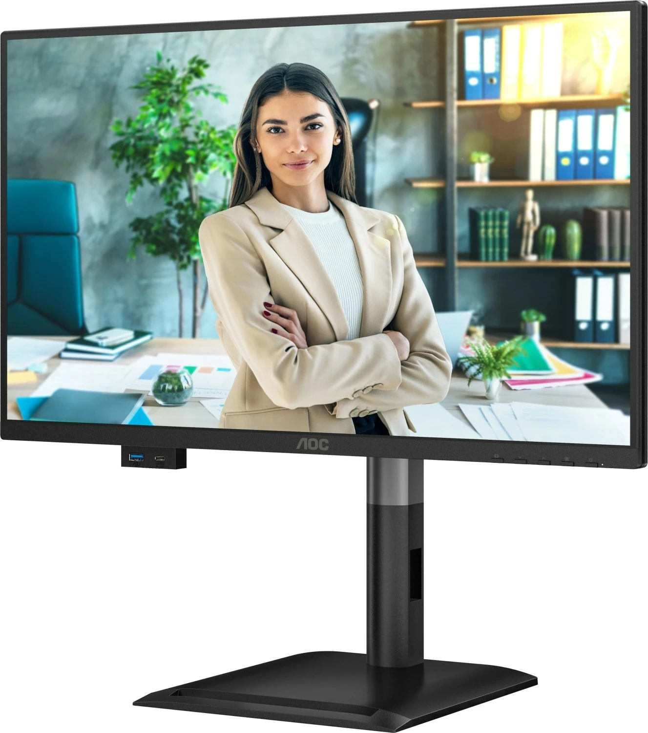 Monitor AOC 24P4CV, 23.8 inch, Full HD, 120Hz, IPS, USB-C PD96W, zi