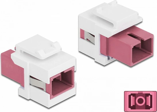Modul Keystone DeLOCK SC Simplex femër-në-femër, flat, vjollcë/bardhë