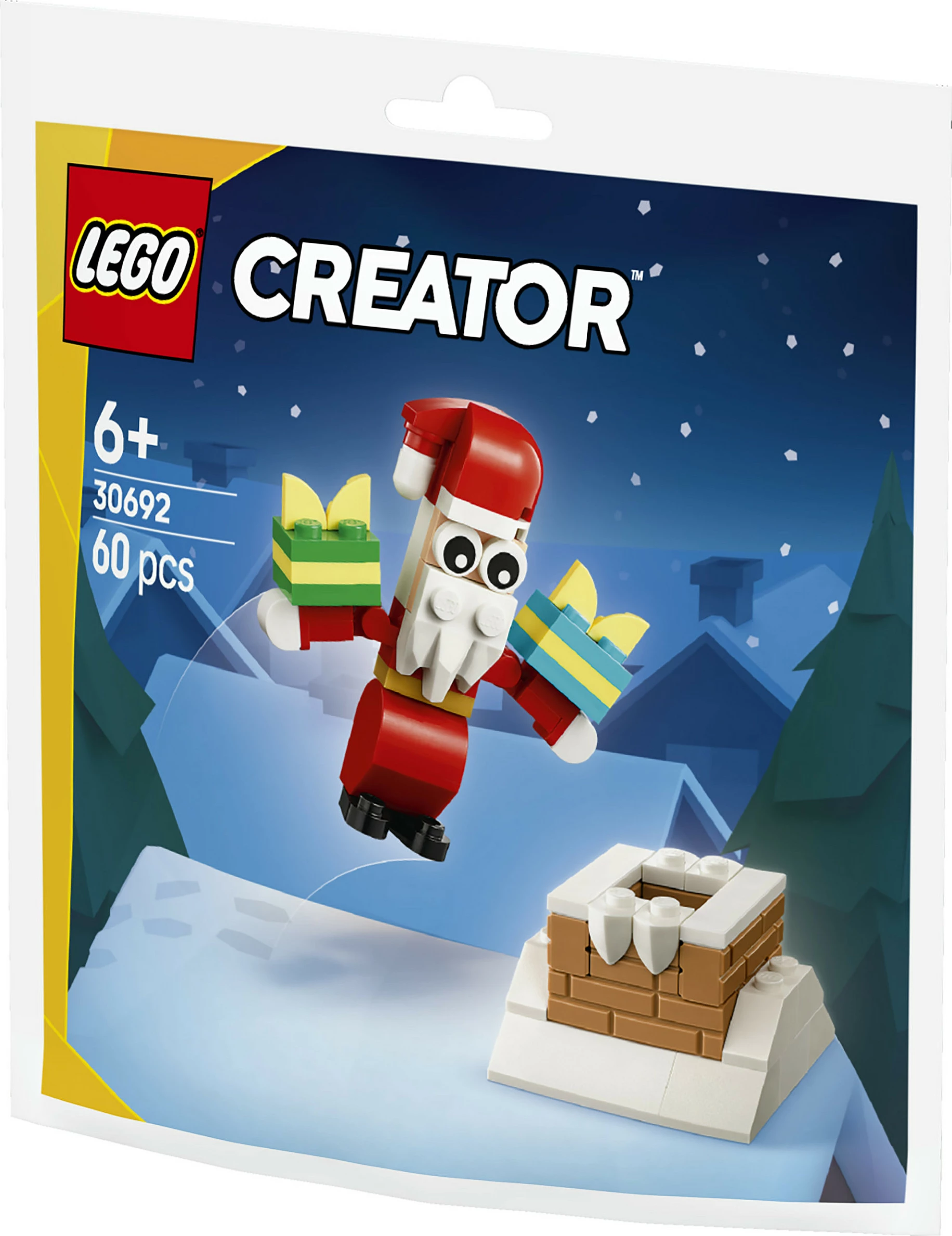 Set ndërtimi LEGO Creator 30692 Christmas Chimney Fun with Santa, 60 copë, shumëngjyrësh
