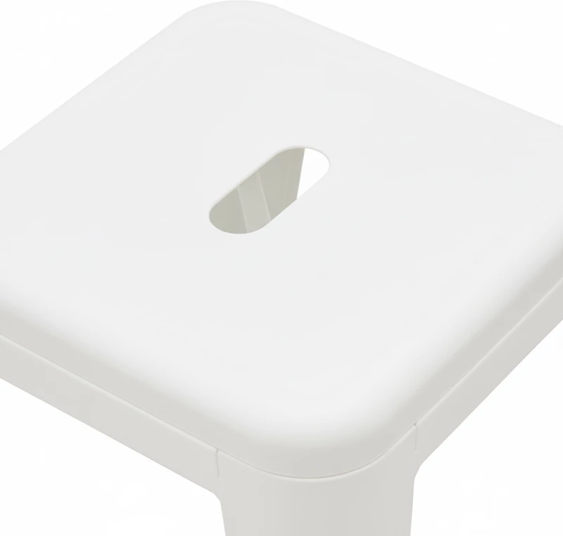 Karrige për bar Utopia, metalike, ngjyrë e bardhë matte, 30x30x45cm