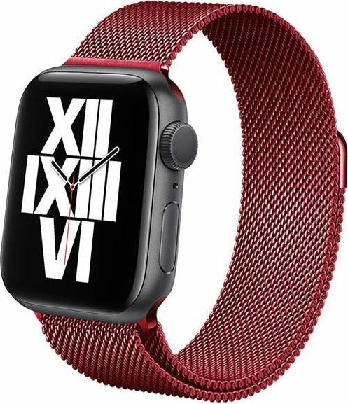 Rrip Smartwatch Crong Steel Milanese Band për Apple Watch 38/40 mm, i kuq
