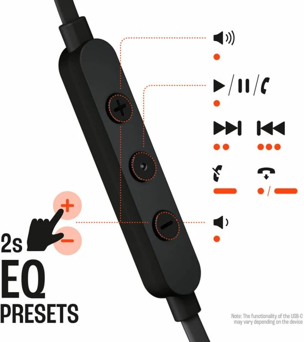Kufje JBL Tune 305C USB-C me kabllo, me mikrofon, të zeza