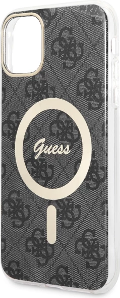 Mbështjellës Guess GUHMN61H4STK për iPhone 11 6.1", 4G MagSafe, i zi