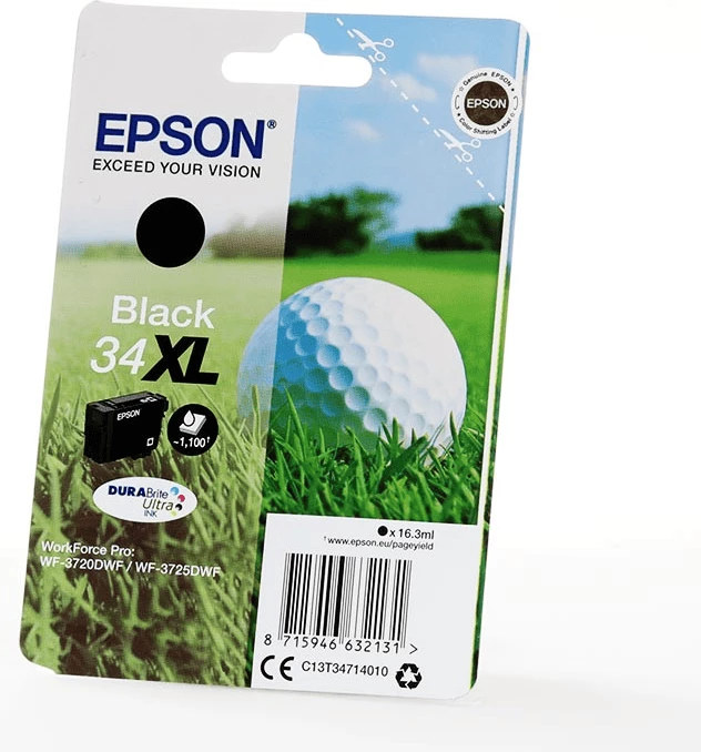 fishek boje printeri, Epson, 34XL C13T34714010, 16.3 ml, deri 1100 faqe, XL, e zezë
