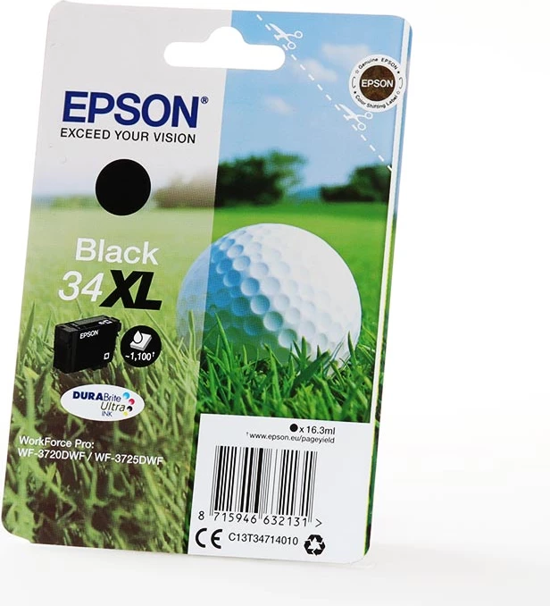 fishek boje printeri, Epson, 34XL C13T34714010, 16.3 ml, deri 1100 faqe, XL, e zezë