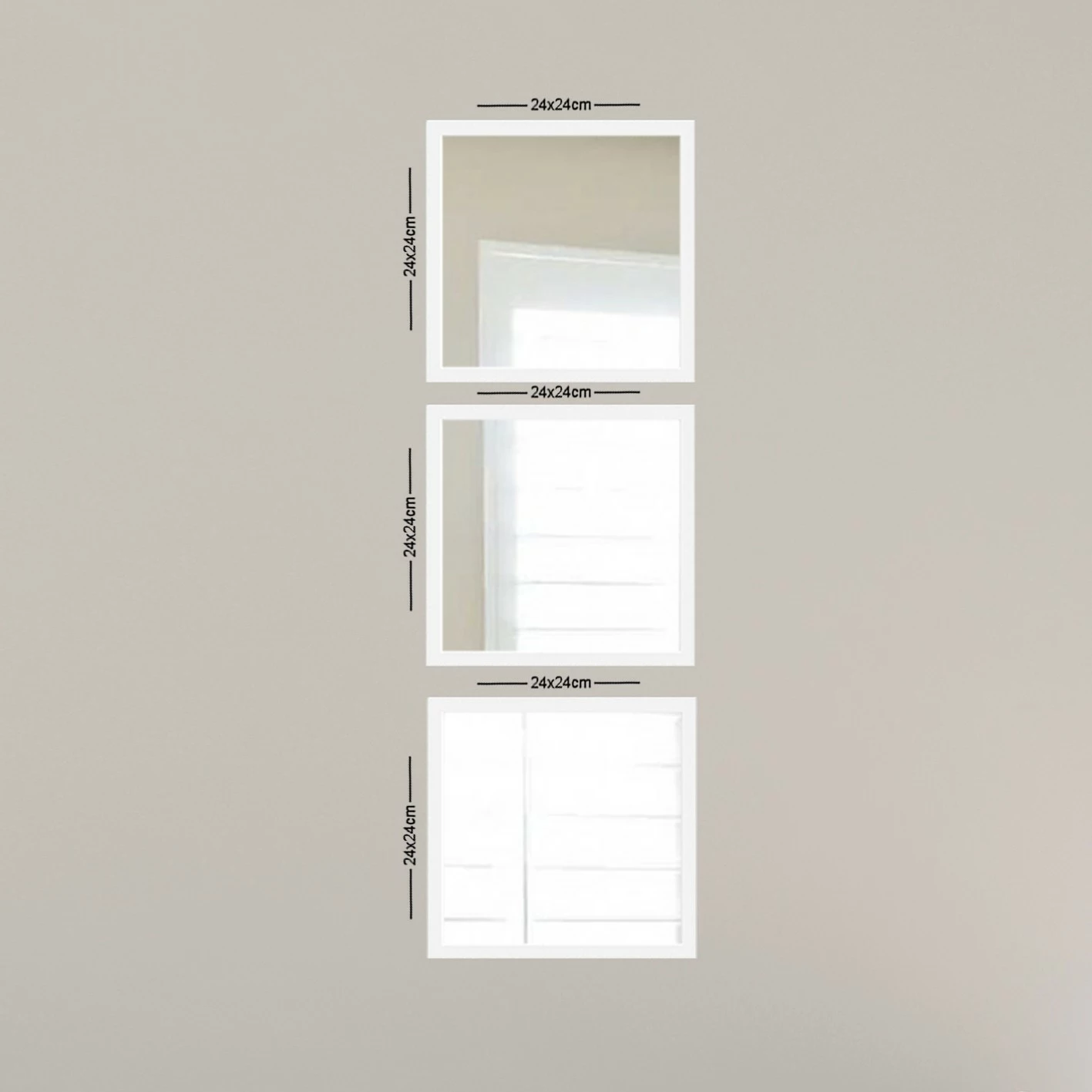 Set pasqyrash (3 copë), Wallity, SETAYNA_072, ngjyrë e bardhë dhe argjend