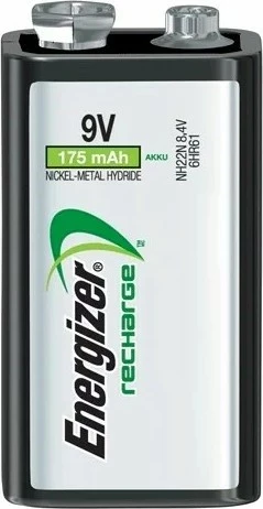 Bateri e rikarikueshme Energizer 9V 6LR61, 175 mAh, Ni-MH, 1 copë